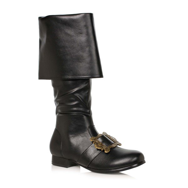 Bottes Noires à Boucle Pirate pour Hommes