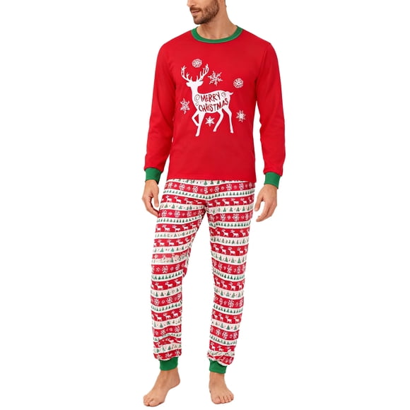MIASHUI 2025 Christmas Christmas Family Matching Pajamas Family Matching Pajamas Holiday Themed Sleepwear For Parents And Kids Cozy Loungewear Festive Home Outfit Men,XXL