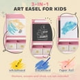 thumbnail image 4 of Qaba Chevalet Artistique pour Enfants, Chevalet pour Enfants 3-en-1 Double Face avec Rouleau de Papier - Rose, 4 of 10