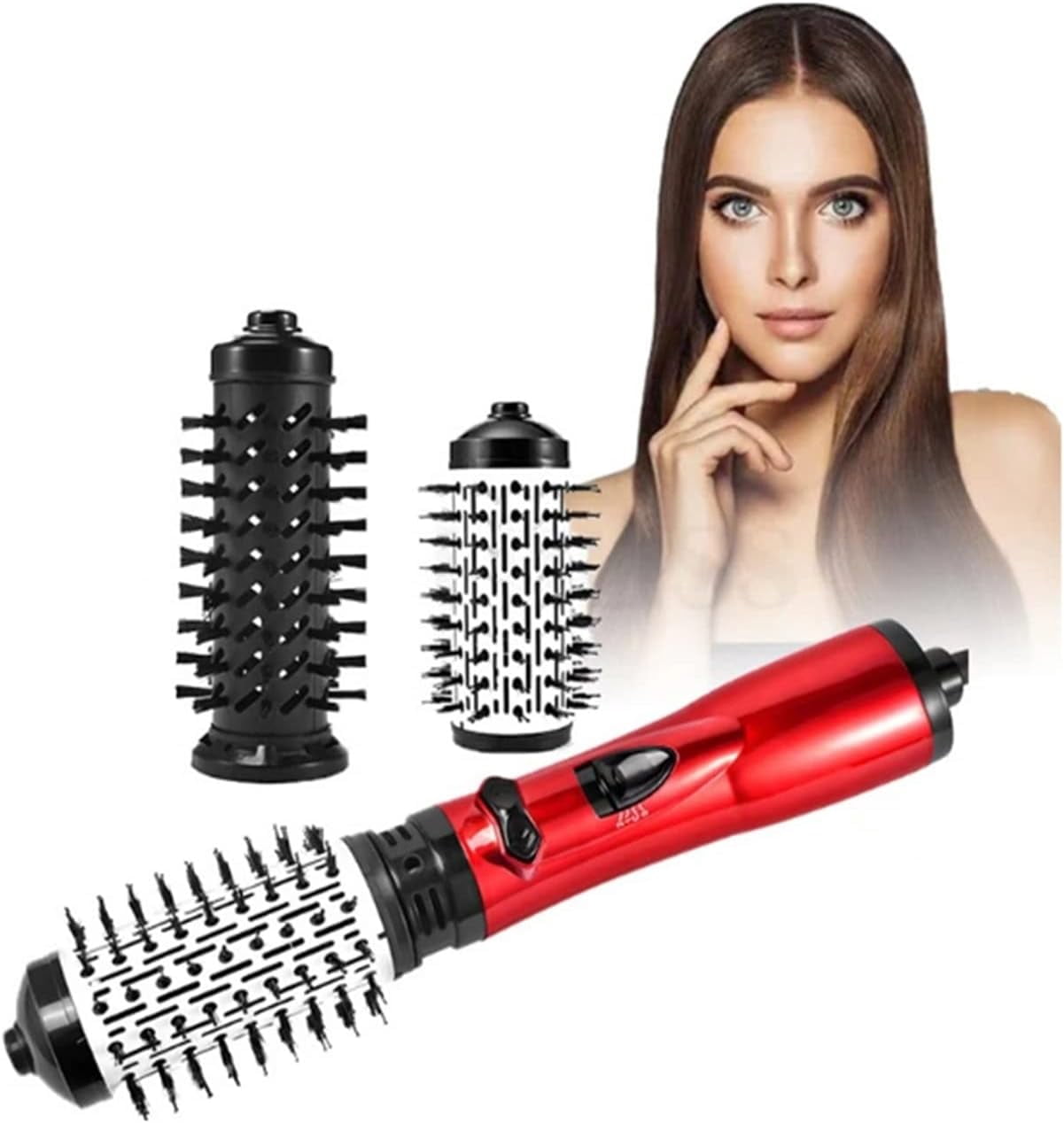 LAICAIW 3-in-1 Hot Air Styler and Rotating Hair Dryer for Dry Hair, Curl Hair, Straighten Hair, Negative Ionic Blow Hair Dryer Brush Volumizer, 2 Detachable Auto-Rotating Curling Brush