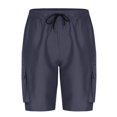 thumbnail image 5 of Styesk Mens Shorts Man Solid-Color Loose Casual Multi-Pocket Drawstring Workwear Half Shorts Pants, 5 of 5