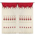 thumbnail image 1 of Wine Red Room Decor Embroidery Sheer Valence Window Curtain Drapes 60x90+18", 1 of 1