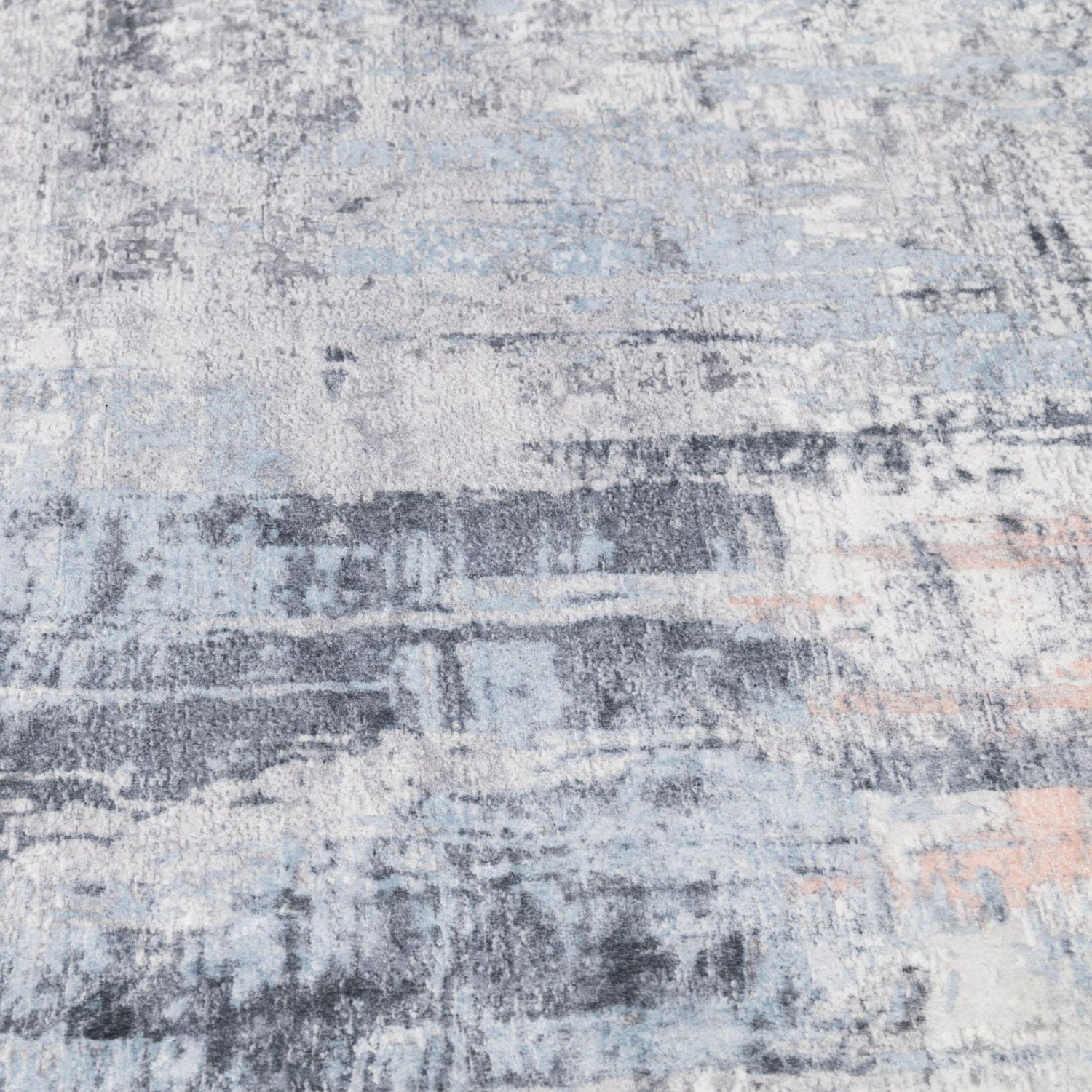 Tapis tissé bleu clair et gris clair Banburry