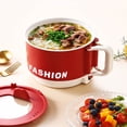 thumbnail image 4 of Rkstn Electric Cooking Pot Mini Hot Pot with Foldable Handle, Portable Large-Capacity Hot Pot with Mobile Phone Cover, Steak Rice, Ramen and Oatmeal, 4 of 5