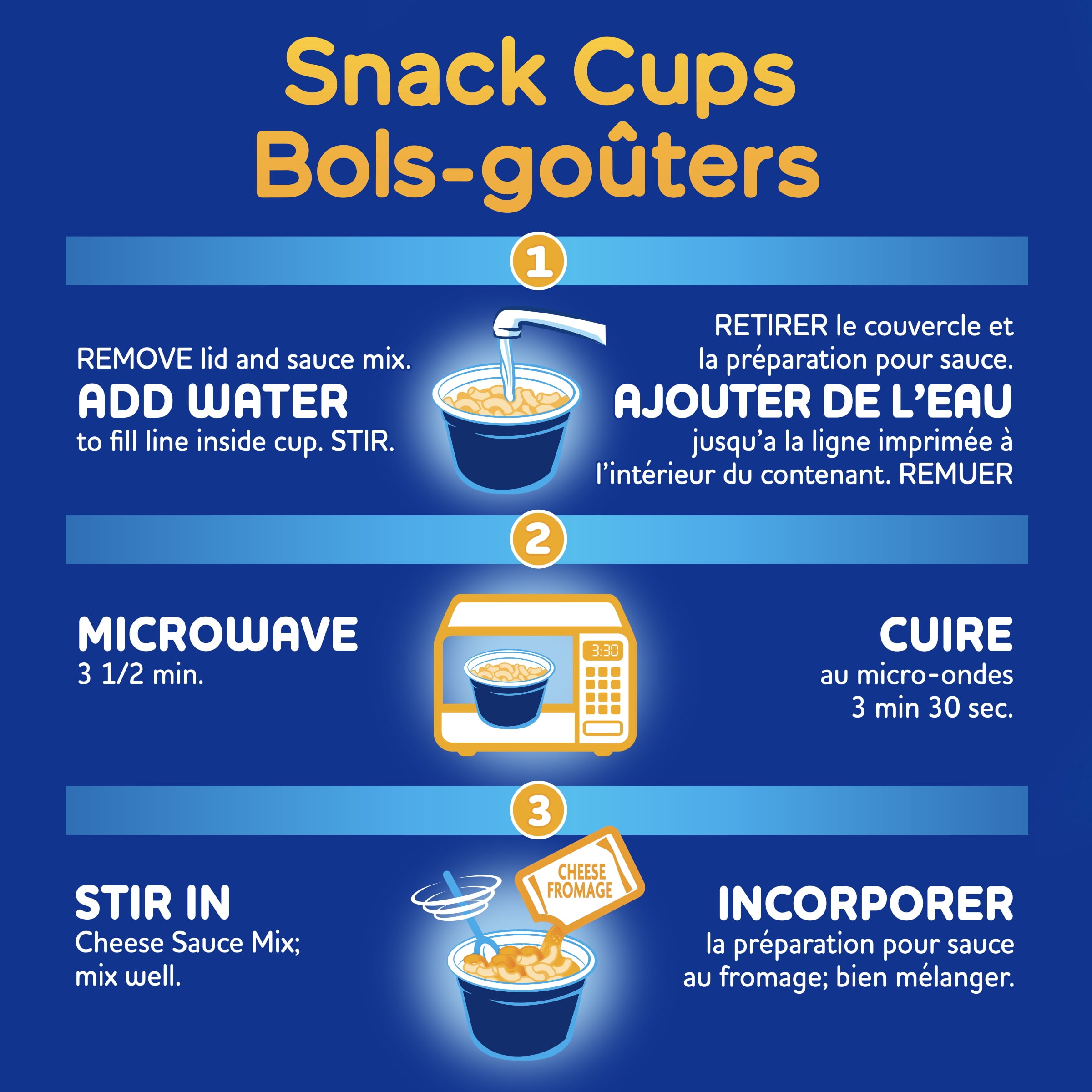 Bol-Goûter De Macaroni Et Fromage Trois Fromages, Paquet De
