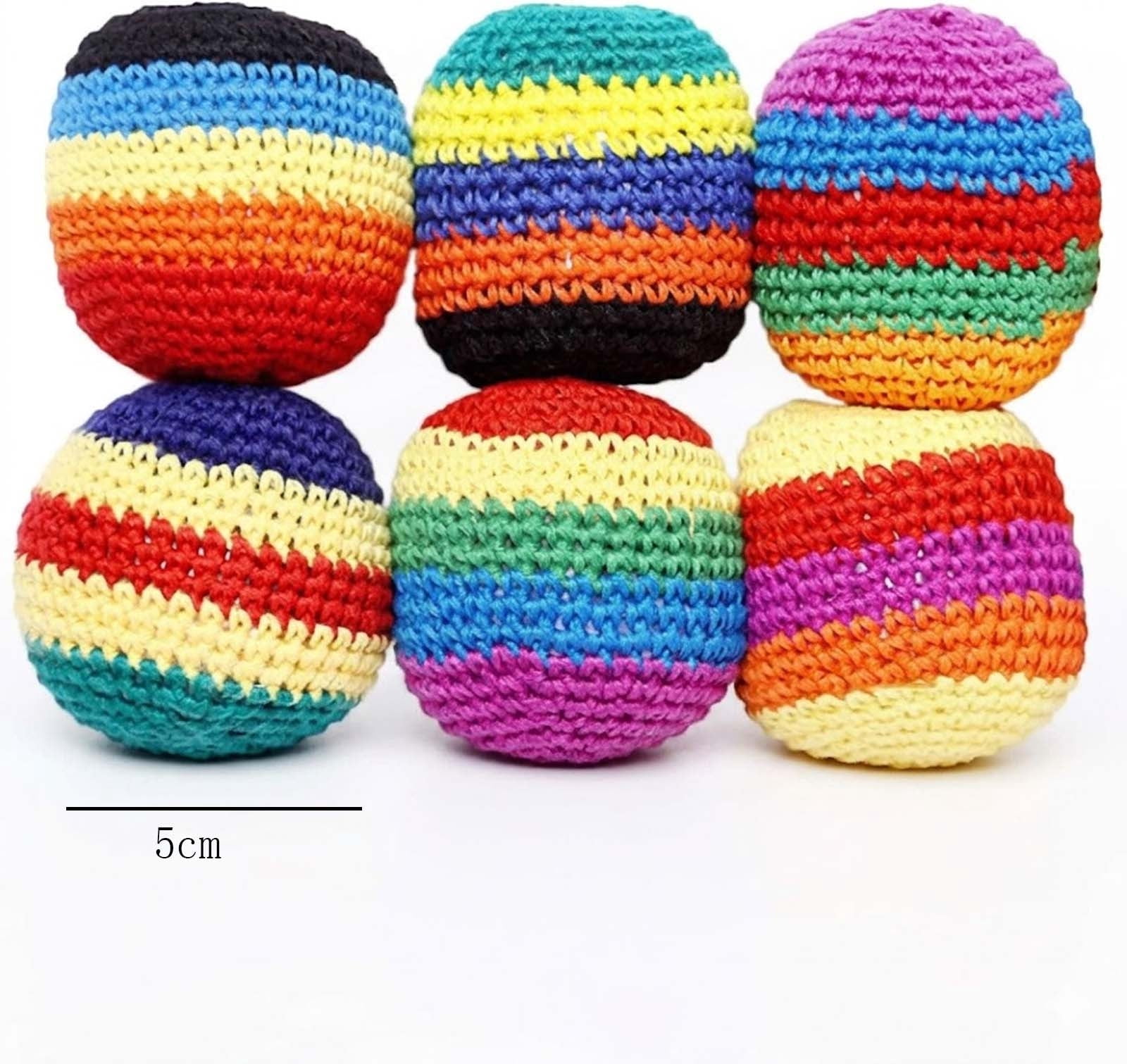 SBYOJLPB 6PCS Knitted Set Hacky Sack Knitted Footbags Crochet Kick