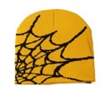 thumbnail image 1 of Decodeary Winter Look With Stylish Spider Web Hat Versatile Style Spider Web Beanie Hat yellow, 1 of 6