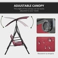 thumbnail image 4 of Outsunny 3-Seat Patio Swing Chair with Adjustable Canopy Wine Red, 4 of 10