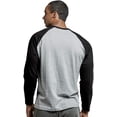 thumbnail image 4 of SLM T-Shirt Raglan de Baseball en Coton à Manches Longues pour Homme - Gris/noir - TG, 4 of 5
