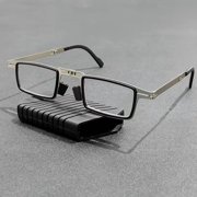 Portable High-Definition Reading Glasses for Men Women, Foldable Readers with Lens Storage Case, Suitable for Reading Office Use