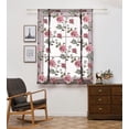 thumbnail image 1 of Aodebiao Rod Pocket Liftable Roman Window Curtains Flower Embroidery Tie Up Sheer Voile Balloon Shade Drape for Small Window Bathroom Decor, 1 Panel, 1 of 2