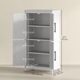 thumbnail image 3 of HOMCOM Armoire de Rangement pour Salle de Bain, Armoire de Sol Style Ferme avec Portes, Blanc, 3 of 10