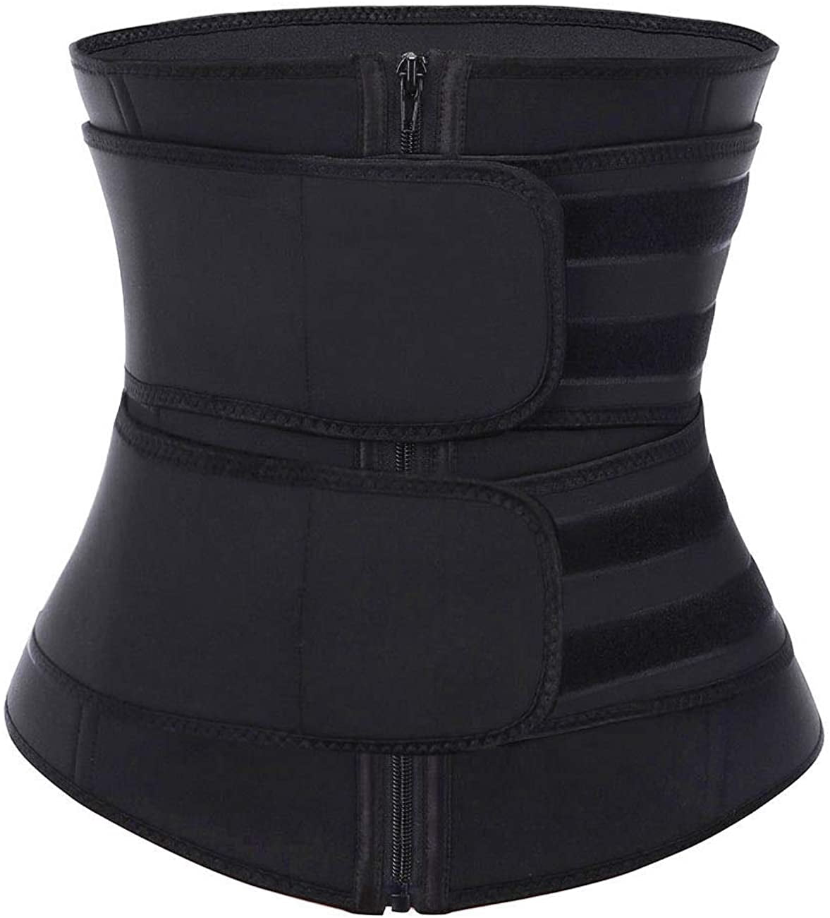 Women Waist Trainer Neoprene Zipper Double Belt Workout Slimming Trimmer