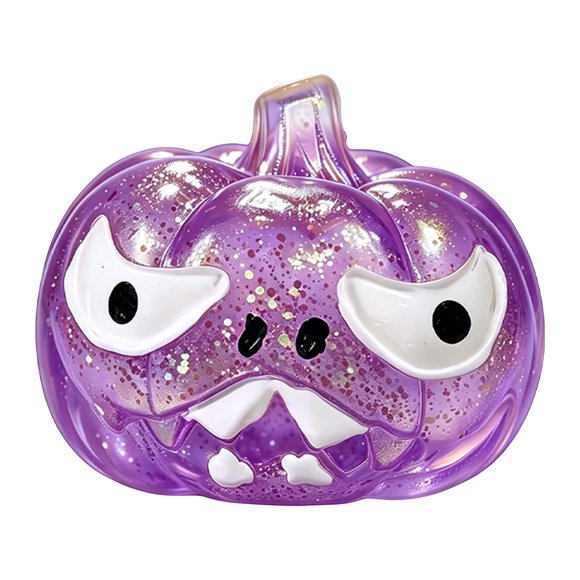 Drppepioner Jouet Anti-Stress Citrouille Scintillante d'Halloween, Jouet à Pincer en Tpr pour Soulager le Stress, pour Cadeaux de Fête pour Enfants