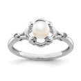 thumbnail image 1 of Bague en Argent Sterling 925 Rhodié Perle d'Eau Douce et Diamant, 1 of 2