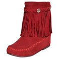 thumbnail image 1 of XZNGL Chaussures Rétro pour Femmes Décontractées Mode Couleur Unie à Franges en Suède Givré Plates Bottines Hauteur Intérieure, 1 of 9