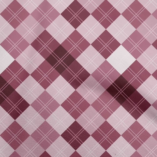 oneOone Viscose Chiffon Dark Magenta Fabric Check Craft Projects Decor Fabric Printed By The Yard 42 Inch Wide