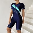 thumbnail image 4 of cllios One Piece Swimsuit Women Rash Guard Swimwear Tummy Control Zipper Surfing Short Sleeve Athletic Bathing Suits, 4 of 6