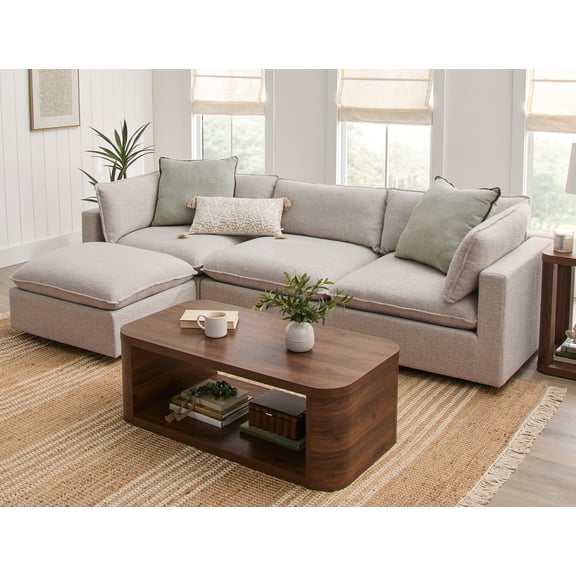 Sofa modulaire Weston Cloud, revêtement en tissu blé chiné Better Homes & Gardens