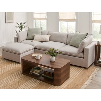 Sofa modulaire Weston Cloud, revêtement en tissu blé chiné Better Homes & Gardens