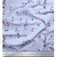 thumbnail image 1 of Soimoi Satin Silk Fabric Notes Musical Instrument Fabric Prints by Yard 42 Inch Wide, 1 of 5