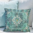 thumbnail image 5 of Green Boho Throw Pillow Covers Set of 2 Monaco Rug Carpet Double Sided Pattern Cotton Soft Pillow Case Cushion Cover Pillowcase for Garden Couch Sofa Bed Decorative 20x20 inch, 5 of 5