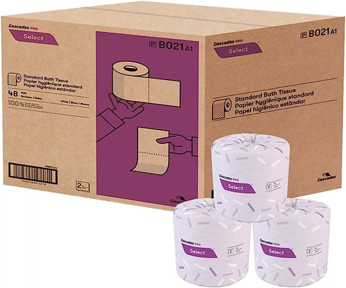 CASCADES STANDARD BATH TISSUE, 2 PLY - 420 SHEETS - BOX OF 48 ROLLS