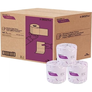 Cascades Tissu de bain standard, 2 Ply - 420 Feuilles - Boîte de 48 Rouleaux