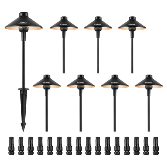 VEVOR 8 Set LED Path Lights, Low Voltage 3W 210LM, 12V-24VAC/DC, Warm White 3000K, Outdoor Lighting for Gardens, Sidewalks
