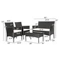 thumbnail image 2 of Costway 4PCS Patio Rattan Cushioned Sofa Coffee Table Backyard Porch, 2 of 10