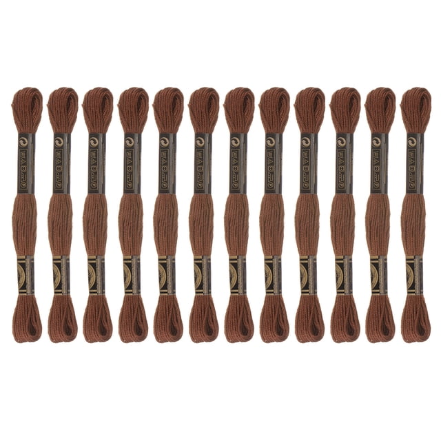 Unique Bargains Brown Embroidery Floss, 8m - 12 Skeins
