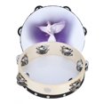 thumbnail image 4 of Handheld Percussion, Easy To Play Purple Tambourine, For Party Concert  20cm, 4 of 8