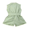 thumbnail image 3 of Baby Girl Sleeveless Romper Button Shorts with Belt Jumpsuit, 3 of 5