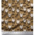 thumbnail image 1 of Soimoi Brown Rayon Fabric Bow & Cat Face Kids Fabric Prints By Yard 56 Inch Wide, 1 of 3