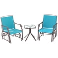 thumbnail image 1 of Outsunny Ensemble de 3 Pcs pour Patio avec Fauteuils Berçants, Ensemble de Balancelles d'Extérieur avec Table en Verre, 1 of 10