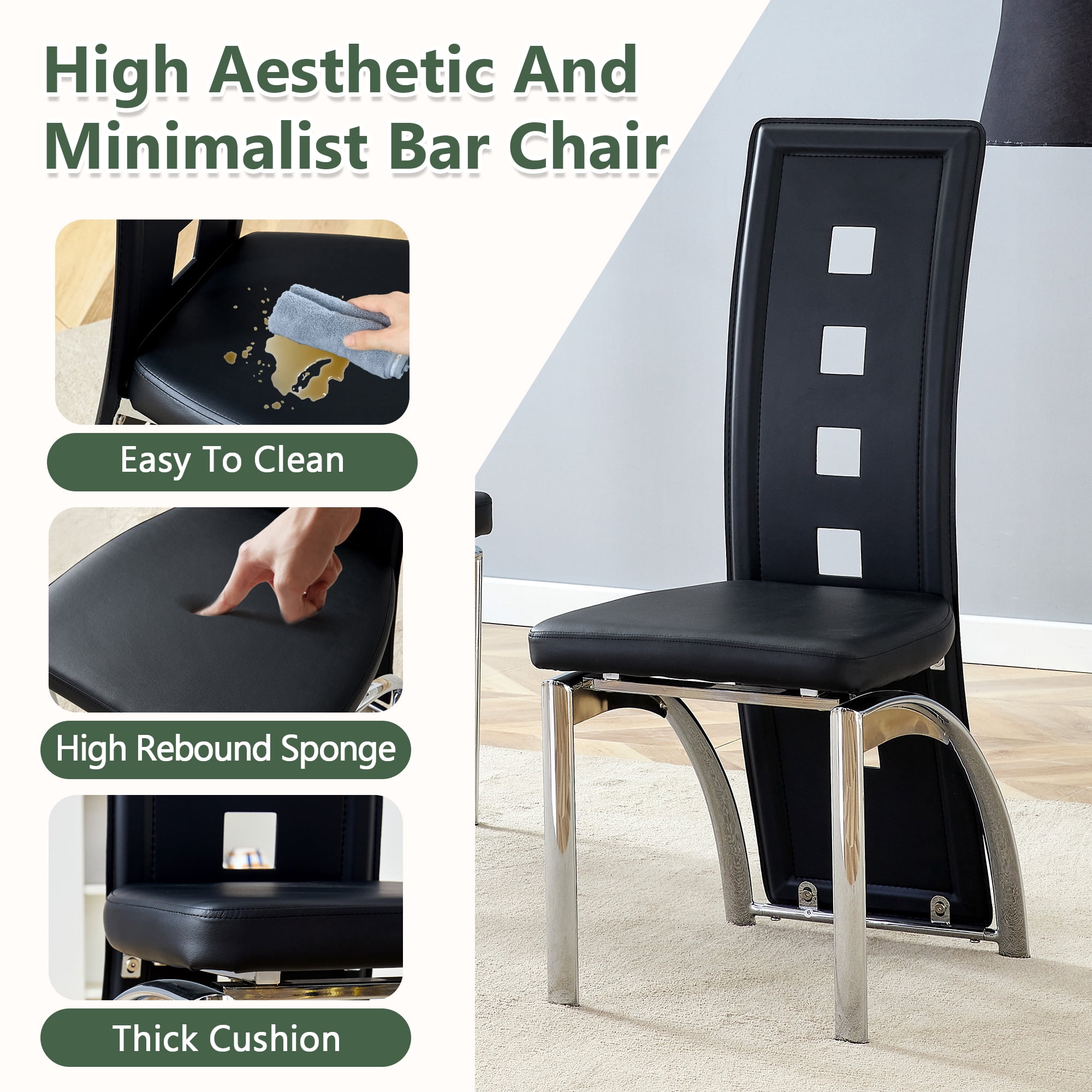 Noble House Modern Minimalist 2-Piece Dining Chair Set