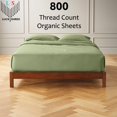 thumbnail image 2 of 30-INCH EXTRA DEEP POCKETS - 100% Organic 800-Thread-Count - Short King Size Organic Cotton Sheet Set- Sage, 2 of 7