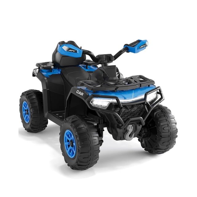Ourlova 12V Electric Ride-On Car for Kids 3-8 Years, Dual 45W Motors, Remote Control, LED Lights, Music Player, Emergency Brake