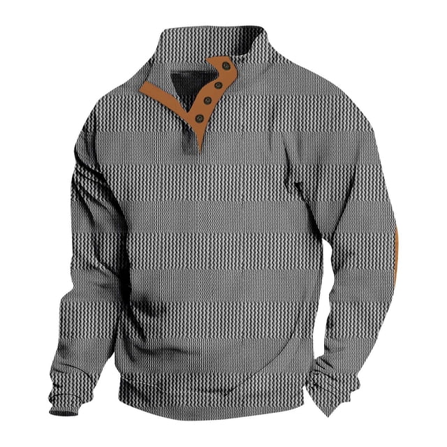Styesk Mens Shirts Man Leisure Solid Color Hoodless Weave Keep Warm Head Cover Long Sleeves Sweater
