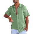 thumbnail image 2 of Summer Cuban Shirts for Men Casual Lightweight Button Down Short Sleeve Cardigan Work Blouse, 2 of 6