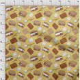 thumbnail image 3 of oneOone Rayon Medium Yellow Fabric Food Fabric For Sewing Printed Craft Fabric By The Yard 56 Inch Wide, 3 of 4