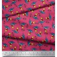 thumbnail image 2 of Soimoi Polyester Crepe Fabric Text,Rugby Ball & Bird Cartoon Print Fabric by The Yard 42 Inch Wide, 2 of 3