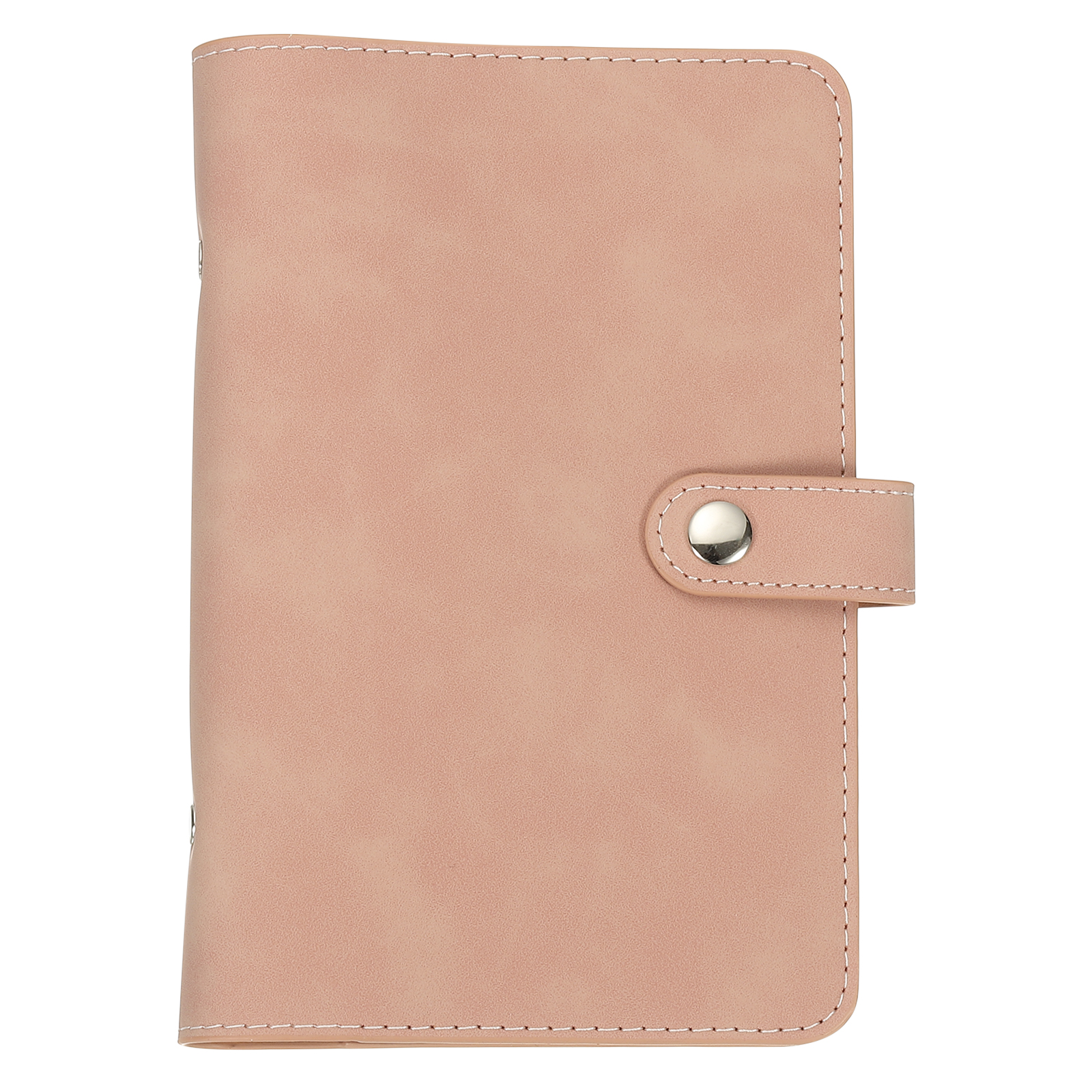 Uxcell A6 PU Leather Binder Cover, 6 Ring Loose Leaf Binder Protector Round Ring Binder Cover Refillable Notebook Binder for Meeting Photocard Budget Notebook Folder, Pink