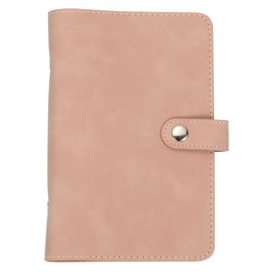 Uxcell A6 PU Leather Binder Cover, 6 Ring Loose Leaf Binder Protector Round Ring Binder Cover Refillable Notebook Binder for Meeting Photocard Budget Notebook Folder, Pink