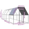 thumbnail image 4 of vidaXL Outdoor Chicken Cage 2x8x2 m Galvanised Steel, 4 of 4