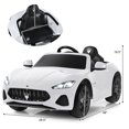 thumbnail image 2 of Gymax 12V Kids Ride On Car Licensed Maserati GranCabrio w/Remote Control & Music White, 2 of 10