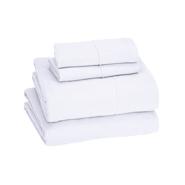 Sleepdown 100% Cotton Jersey Knit Sheets Twin XL, 3 Piece Bed Sheets Soft Breathable Deep Pocket Jersey Bed Sheet Set, White