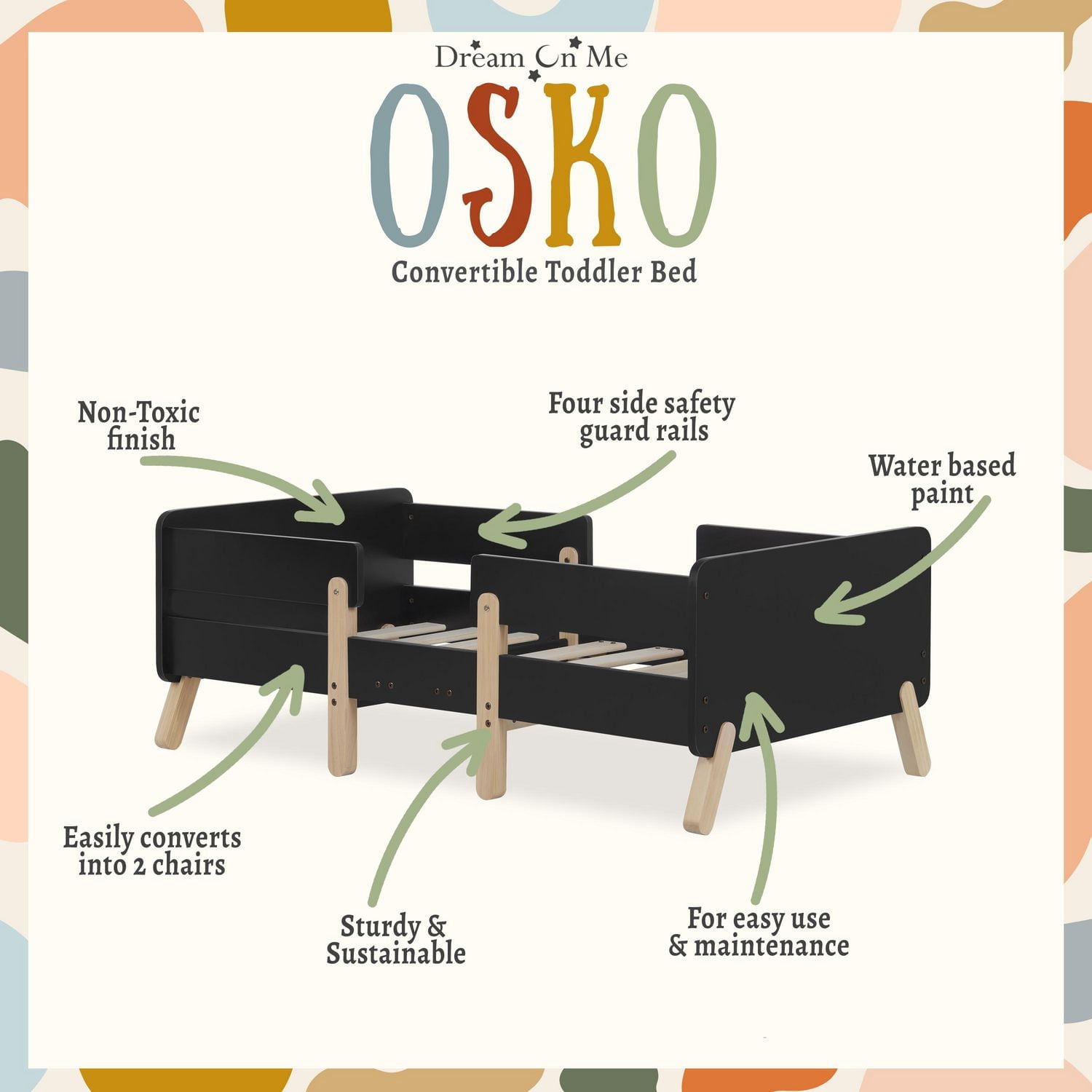 Dream On Me Osko Lit transformable pour enfant en bas âge