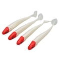 thumbnail image 2 of Fishing Soft Lures, T Tail Fishing Lures 4 PCS  Balance Light  For River Red Head White Body,Orange, 2 of 8