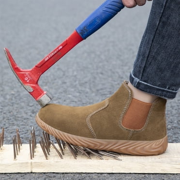 LSLJS Espadrilles pour Hommes, Bottes Industrielles Confortables pour Hommes en Acier Bottes de Sécurité Construction Non Slip Bottes Indestructibles Bottes de Travail pour Hommes